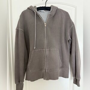 Zara full zip vintage wash oversized hoodie